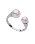6.5-7mm & 7.5-8mm Double Pearl Pearl Ring