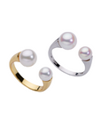 6.5-7mm & 7.5-8mm Double Pearl Pearl Ring
