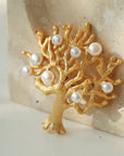 Antique Money Tree Pearl Brooch