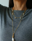 Baroque Pearl Multi-Charm Chain Necklace