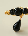 Black Onyx Brooch – Black & Gold Statement Design - floysun