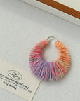 Colorful Gradient Yarn Woven Hoop Earrings Gradient A pair
