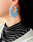 Colorful Gradient Yarn Woven Hoop Earrings