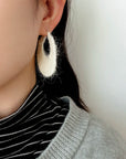 Colorful Gradient Yarn Woven Hoop Earrings