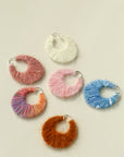 Colorful Gradient Yarn Woven Hoop Earrings