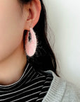 Colorful Gradient Yarn Woven Hoop Earrings