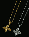 French Luxe Brushed Metal Butterfly Necklace