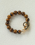 Maillard Tiger’s Eye Beaded Bracelet Tiger Charm Bracelet (Large 20cm )
