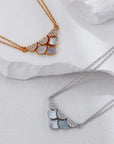Silver MOP Zircon Double - Layer Pendant - ORE Jewelry