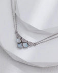 Silver MOP Zircon Double - Layer Pendant - ORE Jewelry