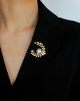Wheat Spike Gray Mabe Pearl Brooch - floysun
