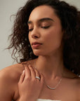 Moissanite Half Tennis Band Ring White Gold Silver