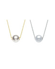 7.5-8mm High Luster Round Natural Freshwater Pearl Pendant Necklace