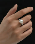 8.5-9mm Natural Freshwater Pearl Adjustable Ring