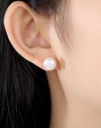 6-7mm Aurora Button Freshwater Pearl Stud Earrings