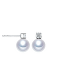 8-9mm Natural Aurora Round Freshwater Pearl Stud Earrings