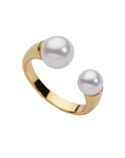 6.5-7mm & 7.5-8mm Double Pearl Pearl Ring