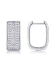 Moissanite Tennis U Hoop Earrings White Gold Silver