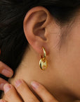 Chained Anchor Moissanite Hoop Earrings