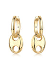 Chained Anchor Moissanite Hoop Earrings