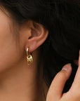 Chained Anchor Moissanite Hoop Earrings