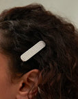 Classic Moissanite Tennis Hair Clip White Gold Silver