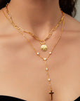 Cross Moissanite Chain Necklace Bundle