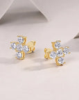 Cross Moissanite Stud Earrings