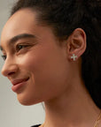 Cross Moissanite Stud Earrings