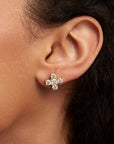 Cross Moissanite Stud Earrings