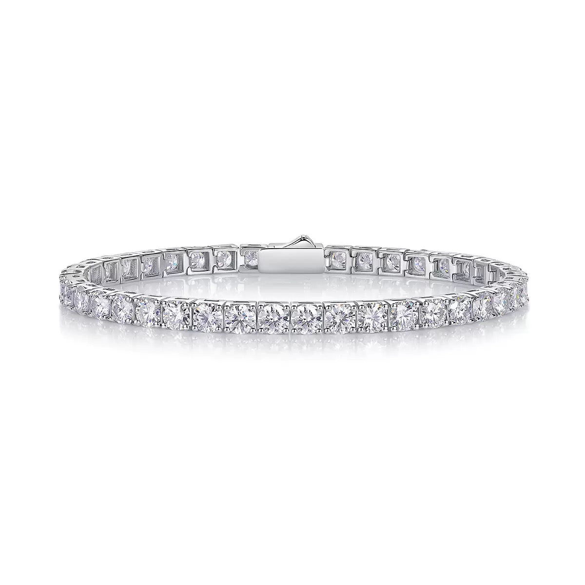 Moissanite Tennis Bracelet 3mm Yellow Gold