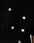 Large Petal Baroque Pearl Black Spinel Necklace - 4