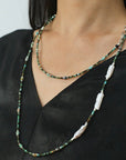 Long Turquoise Baroque Pearl Beaded Necklace -2