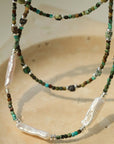 Long Turquoise Baroque Pearl Beaded Necklace -8