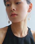 Metal Circle Baroque Pearl Drop Earrings -7