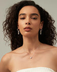 Mini Heart Moissanite Pendant Necklace White Gold Silver