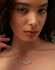 Moissanite Half Tennis Necklace 2.6mm White GoldSilver