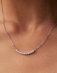 Moissanite Half Tennis Necklace 2.6mm White GoldSilver