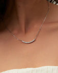 Moissanite Half Tennis Necklace 2.6mm White GoldSilver