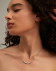 Moissanite Half Tennis Necklace 2.6mm White GoldSilver