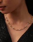 Moissanite Paper Clip Chain Necklace