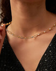 Moissanite Paper Clip Chain Necklace