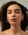 Moissanite Tennis Hoop Earrings White Gold Silver