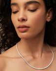 Moissanite Tennis Necklace 3mm White Gold Silver