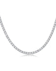 Moissanite Tennis Necklace 3mm White Gold Silver