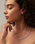 Moissanite Tennis Necklace 3mm White Gold Silver