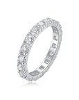 Moissanite Tennis Stacking Ring White Gold Silver