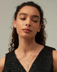 Moon Star Moissanite Chain Necklace Bundle