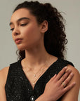 Moon Star Moissanite Chain Necklace Bundle