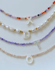 Multicolored Zircon Beaded Letter Name Bracelet-1